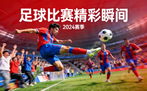 足球比赛精彩瞬间横幅大图